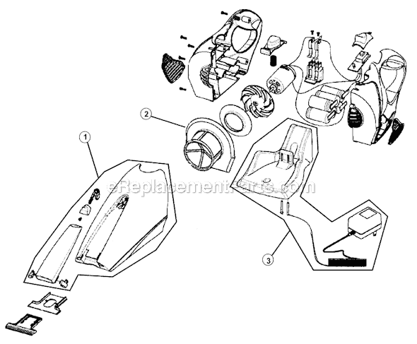 Page A Diagram and Parts List for M0890  Dirt Devil Hand Vacuum